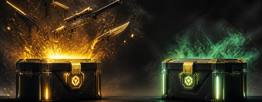 CSGOEmpire case battles and case opening with glowing loot crates